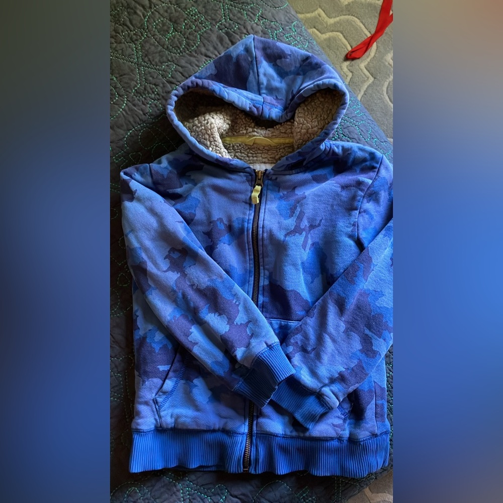 Mini Boden Zip Sherpa Hoodie